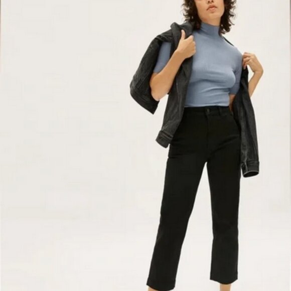 Everlane The Straight Leg Crop Regular Size 4 Black - Picture 2 of 5